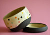 Rainbow Polkadot planter w/ drainage dish